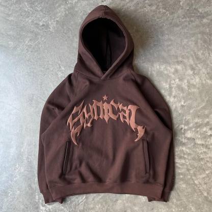 Puff Print Monochrome Reborn Hoodie-Coordom
