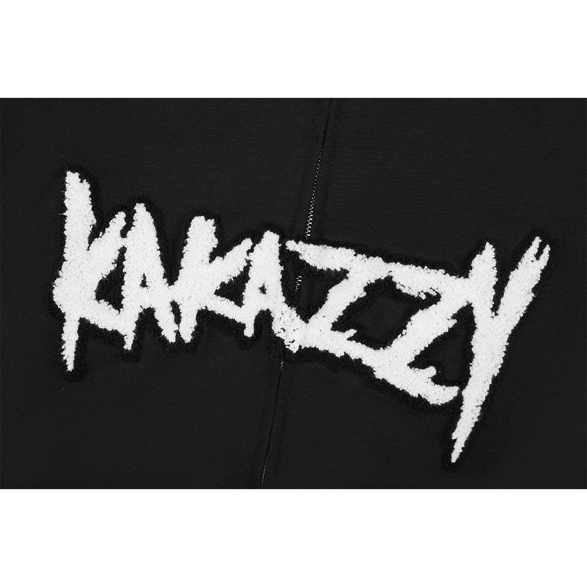 Street style Y2K pattern Full Zip Hoodie Black（Eyes Can See）-Coordom