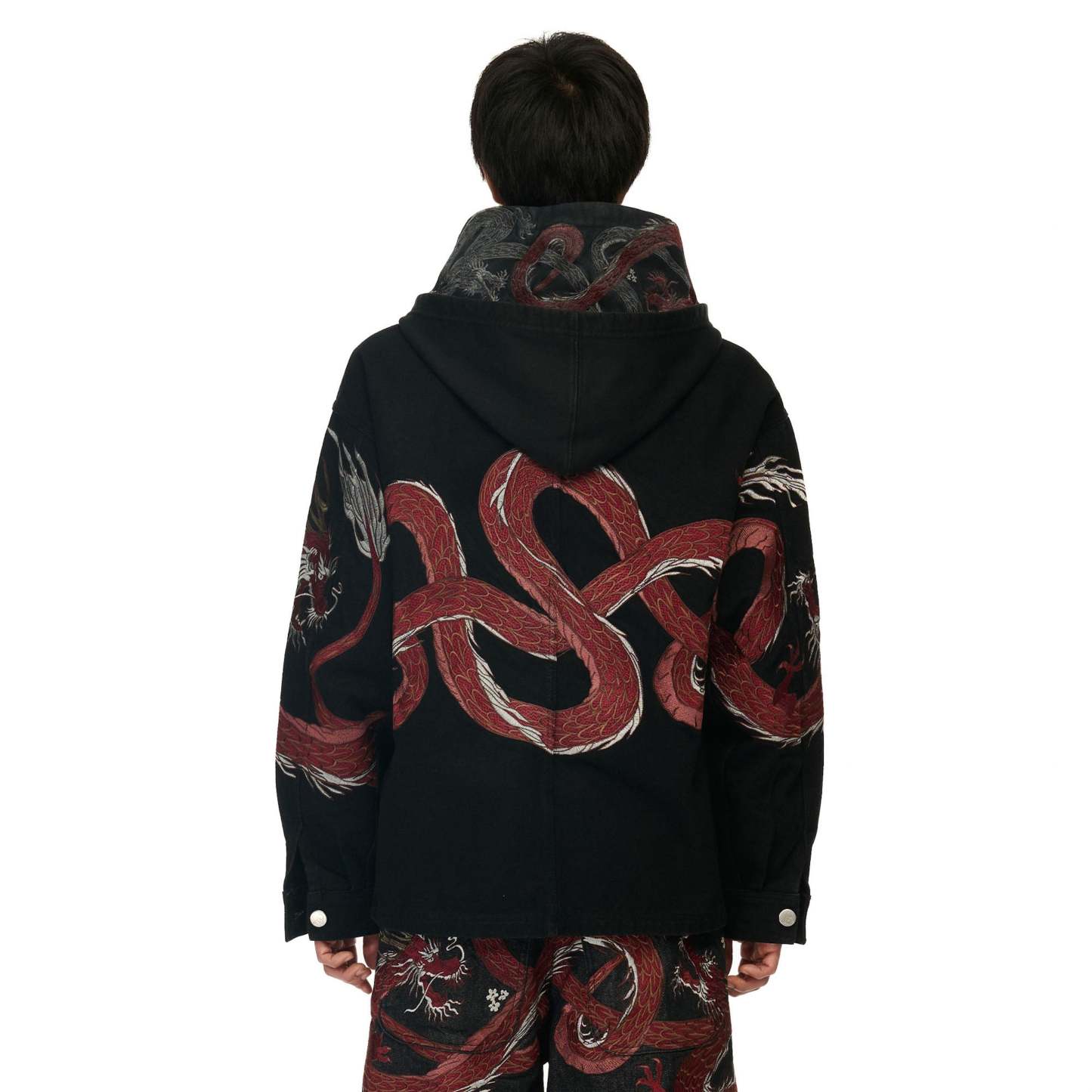 "yakuza" denim Jacket black-Coordom