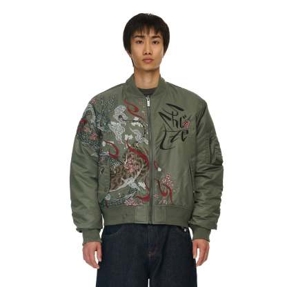 "yakuza v2" bomber Jacket dark green-Coordom