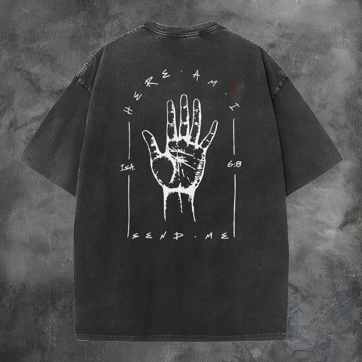Here Am I Printed Men's Washed Tee-Coordom