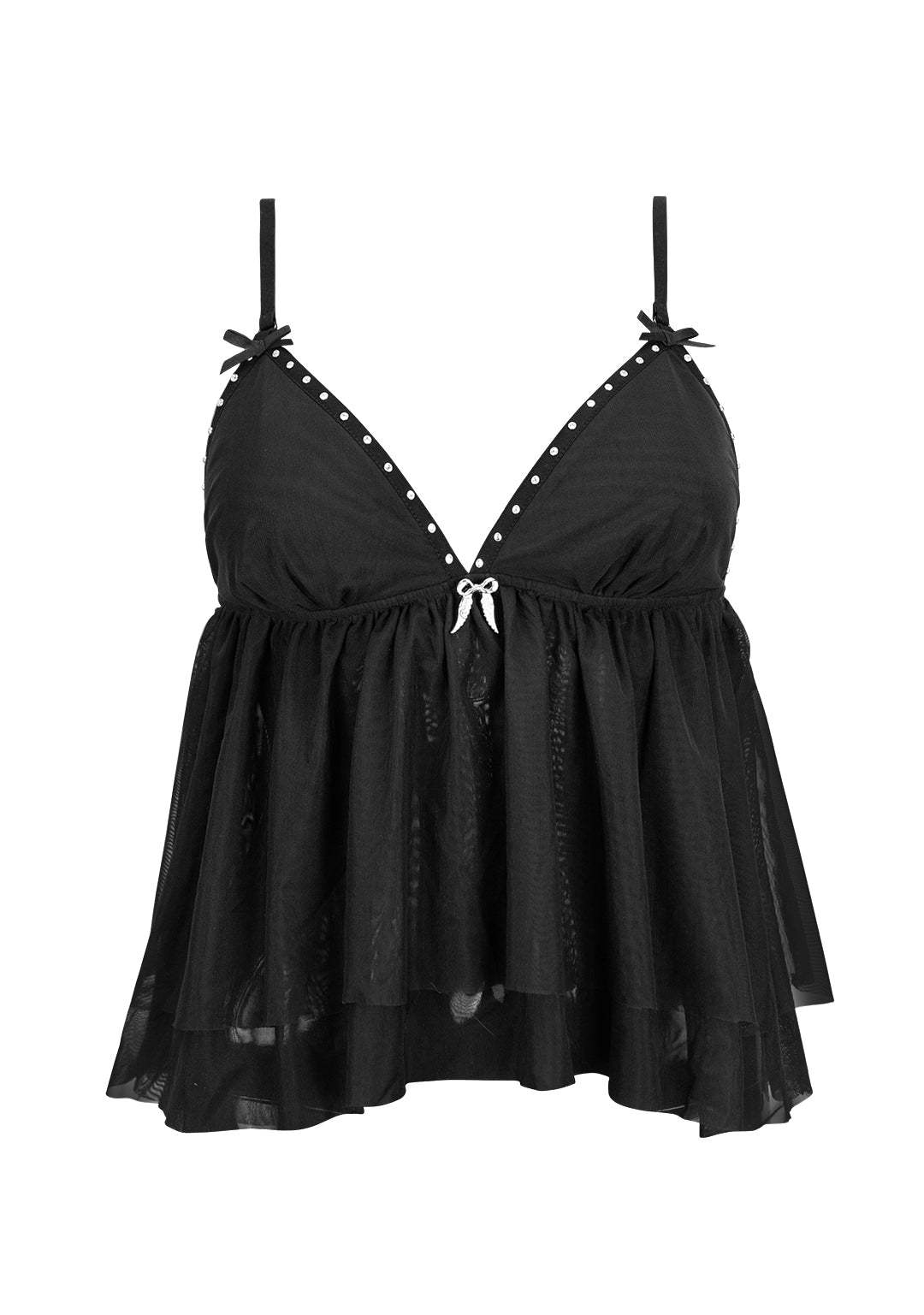 FALLEN SHEER MESH WINGS CAMI TOP BLACK-Coordom