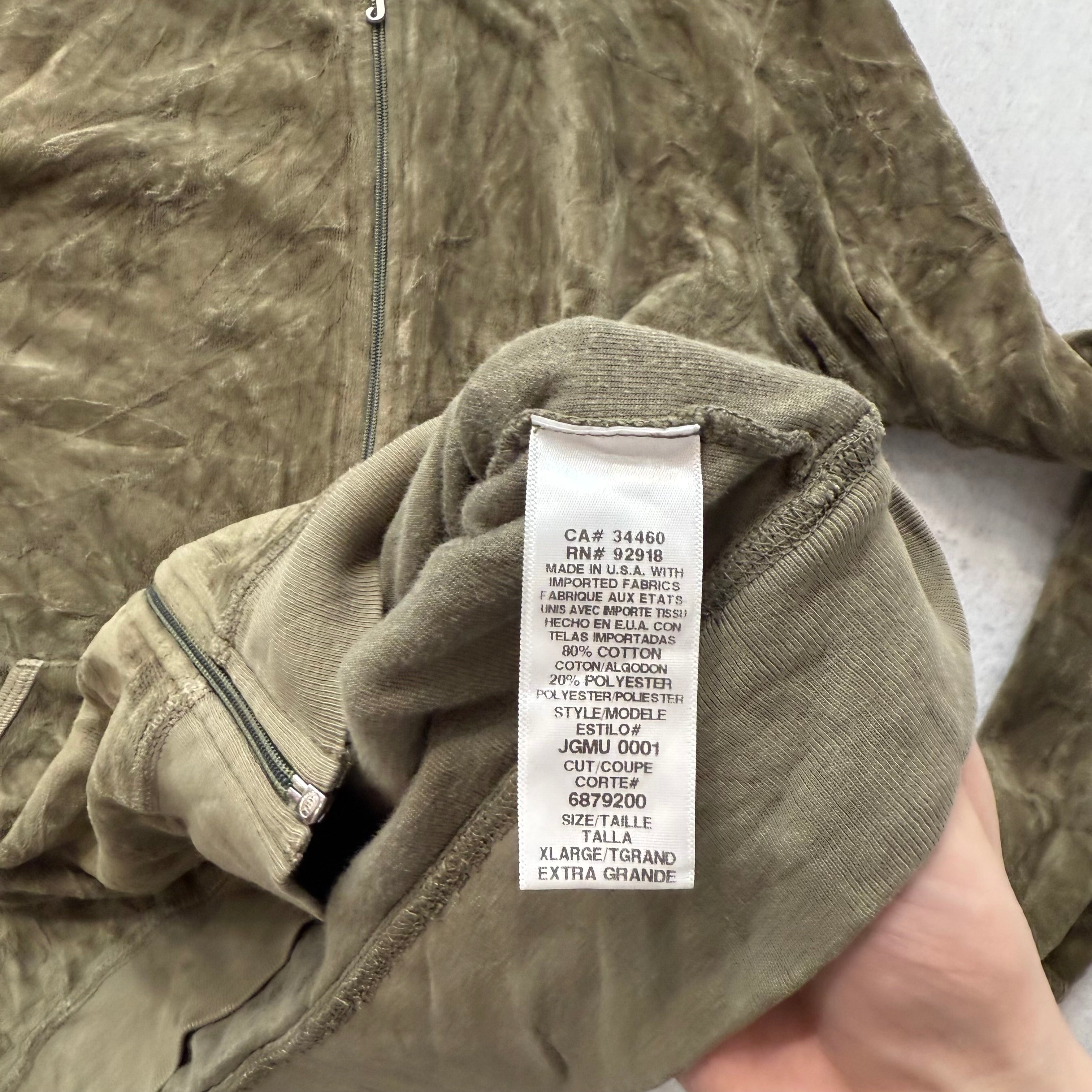 Juicy Couture Women's Olive Velour Zip-Up Hoodie Loungwear Pockets Y2k Size XL-Coordom