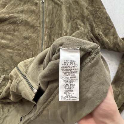 Juicy Couture Women's Olive Velour Zip-Up Hoodie Loungwear Pockets Y2k Size XL-Coordom