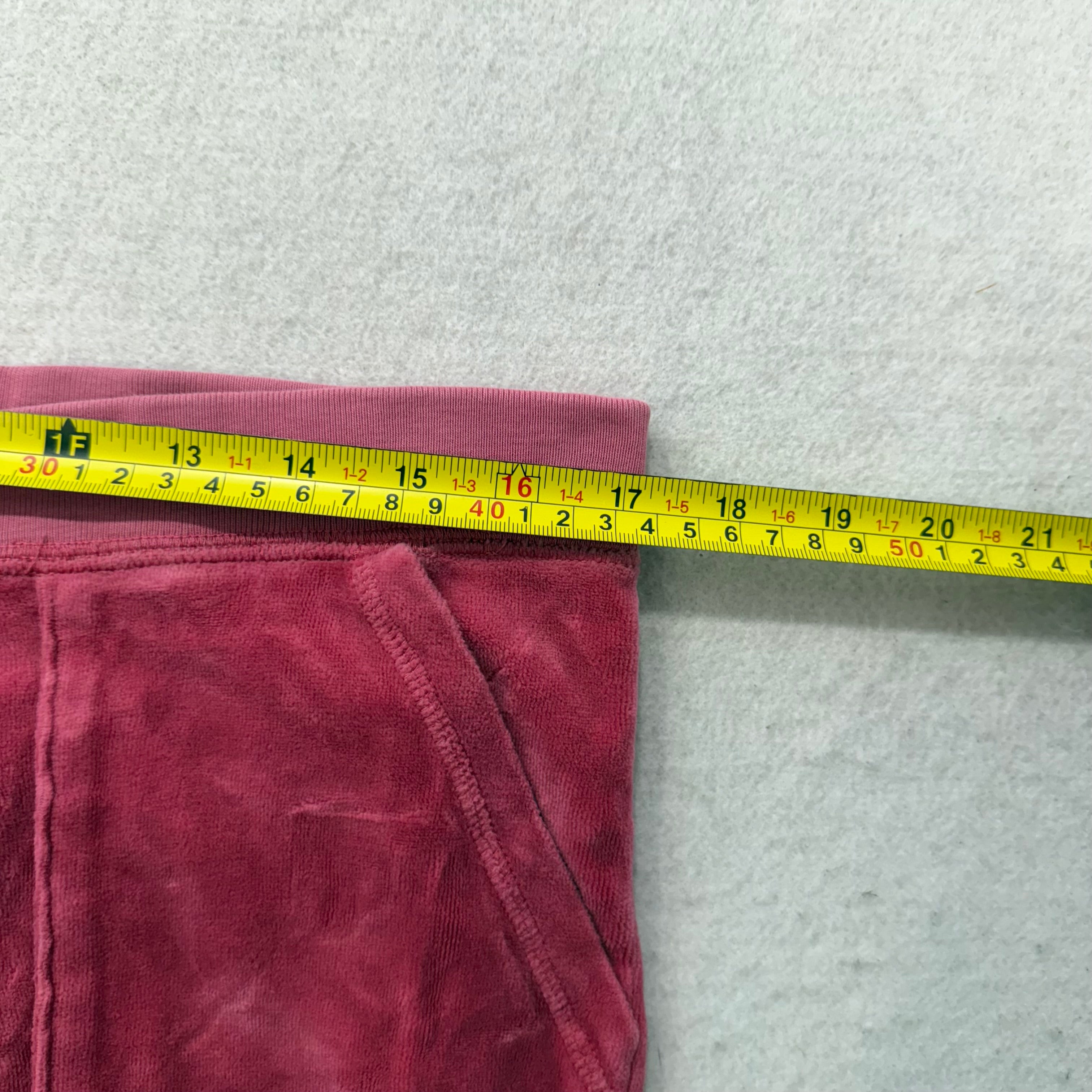 Juicy Couture Deep Rose Velour Tracksuit Set Zip Up Hoodie & Flared Pant Size M-Coordom