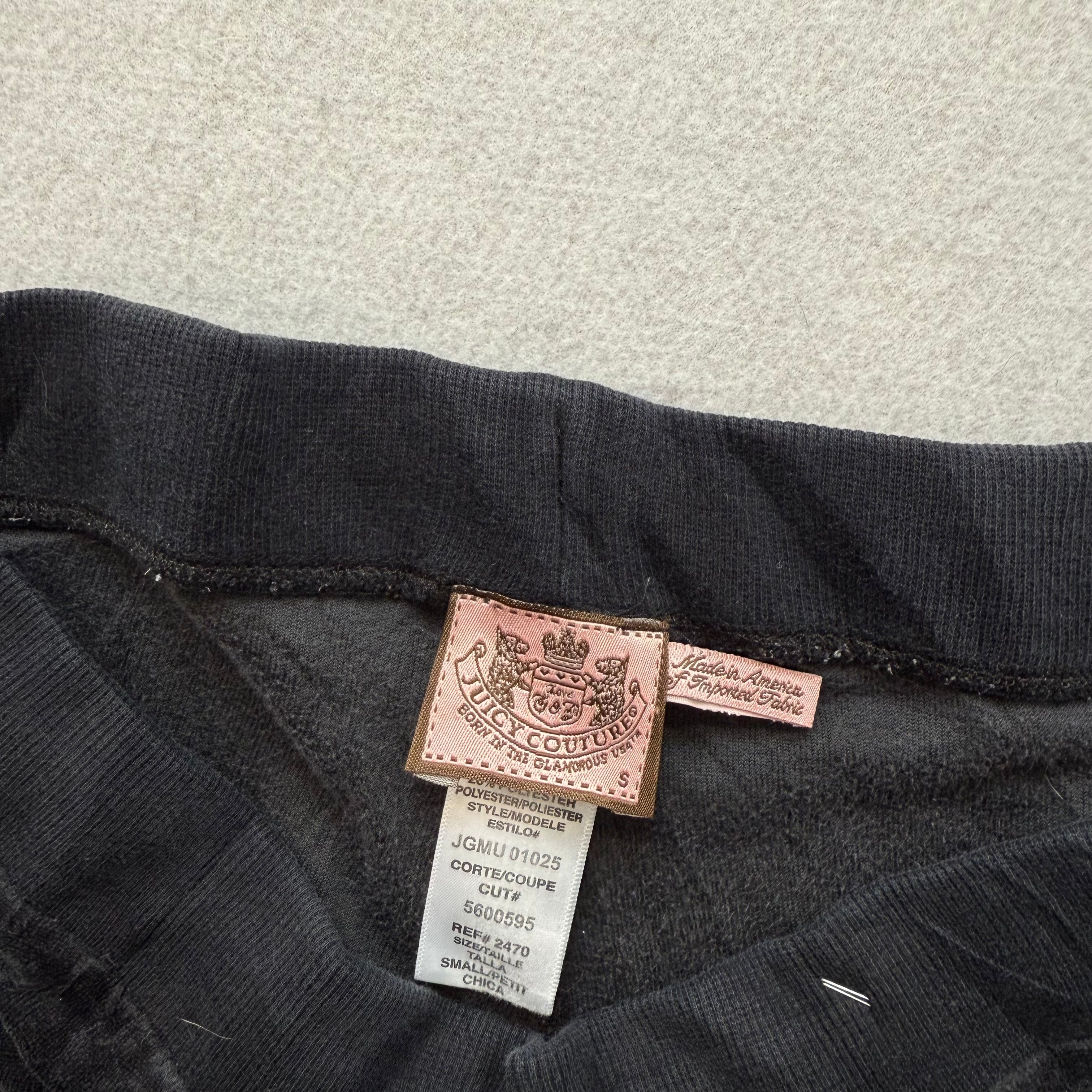 Juicy Couture Women's Black Tracksuit Set Zip Up Hoodie & Flared Pant Y2k Size S-Coordom
