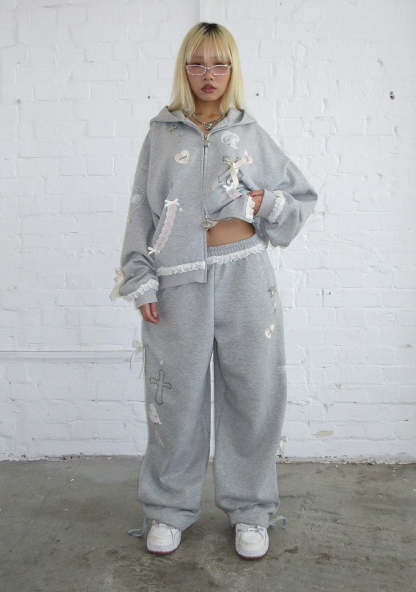 WHISPER OVERSIZED SWEATPANTS GREY MARL-Coordom