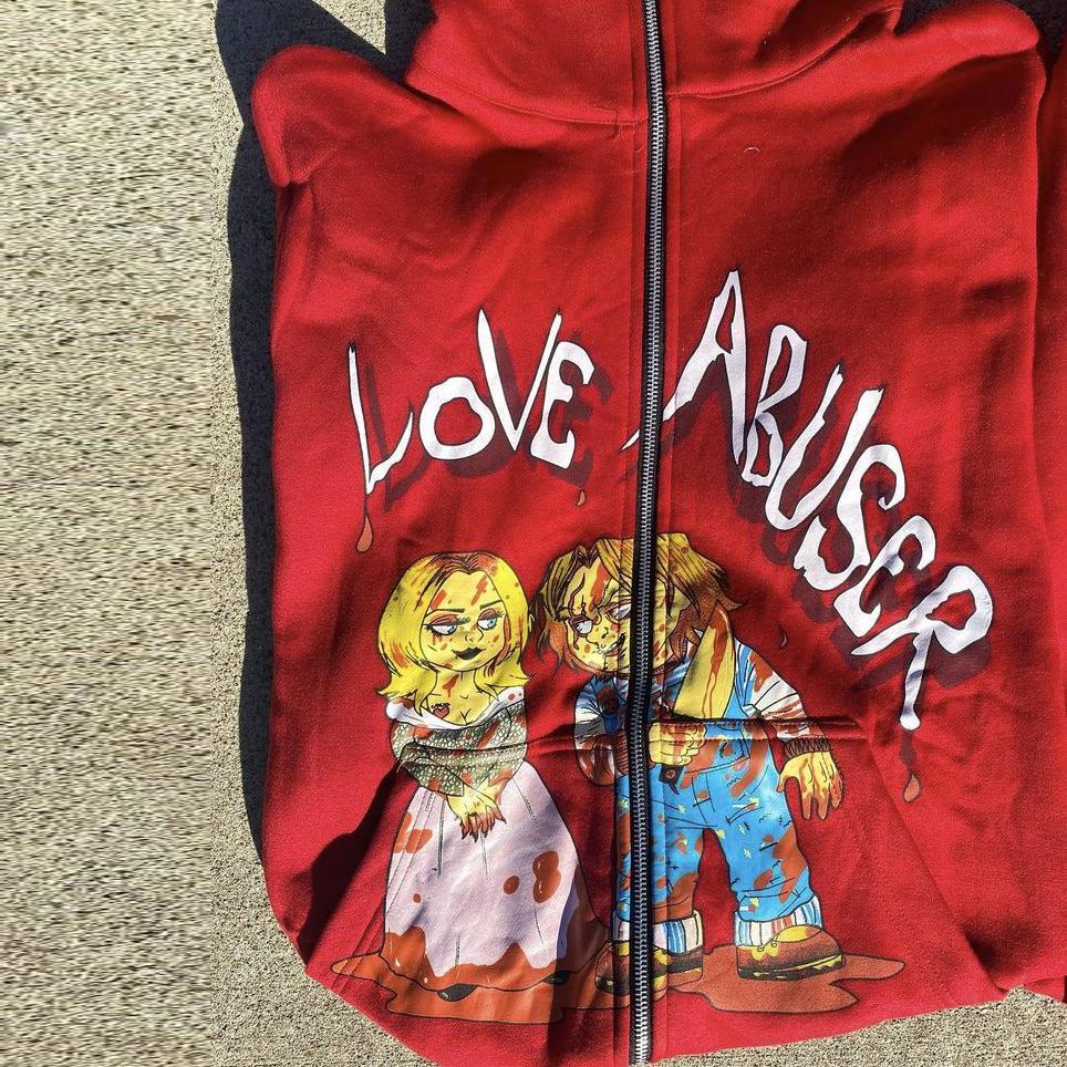 Street style printed long-sleeved zipper sweatshirt jacket-Coordom