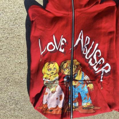 Street style printed long-sleeved zipper sweatshirt jacket-Coordom