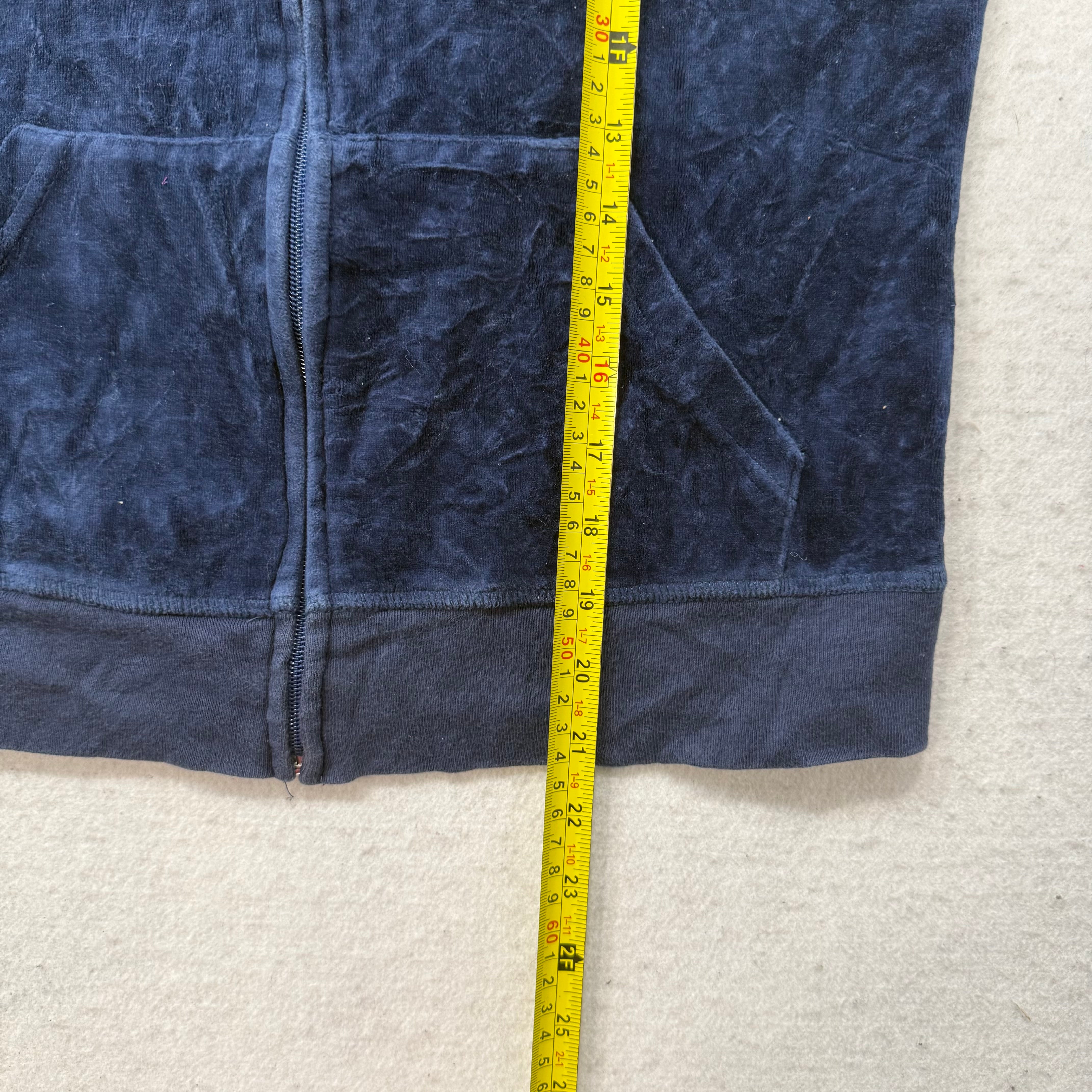 Juicy Couture “Juicy Coconut” Navy Velour Tracksuit Set Hoodie & Pants Size XL-Coordom