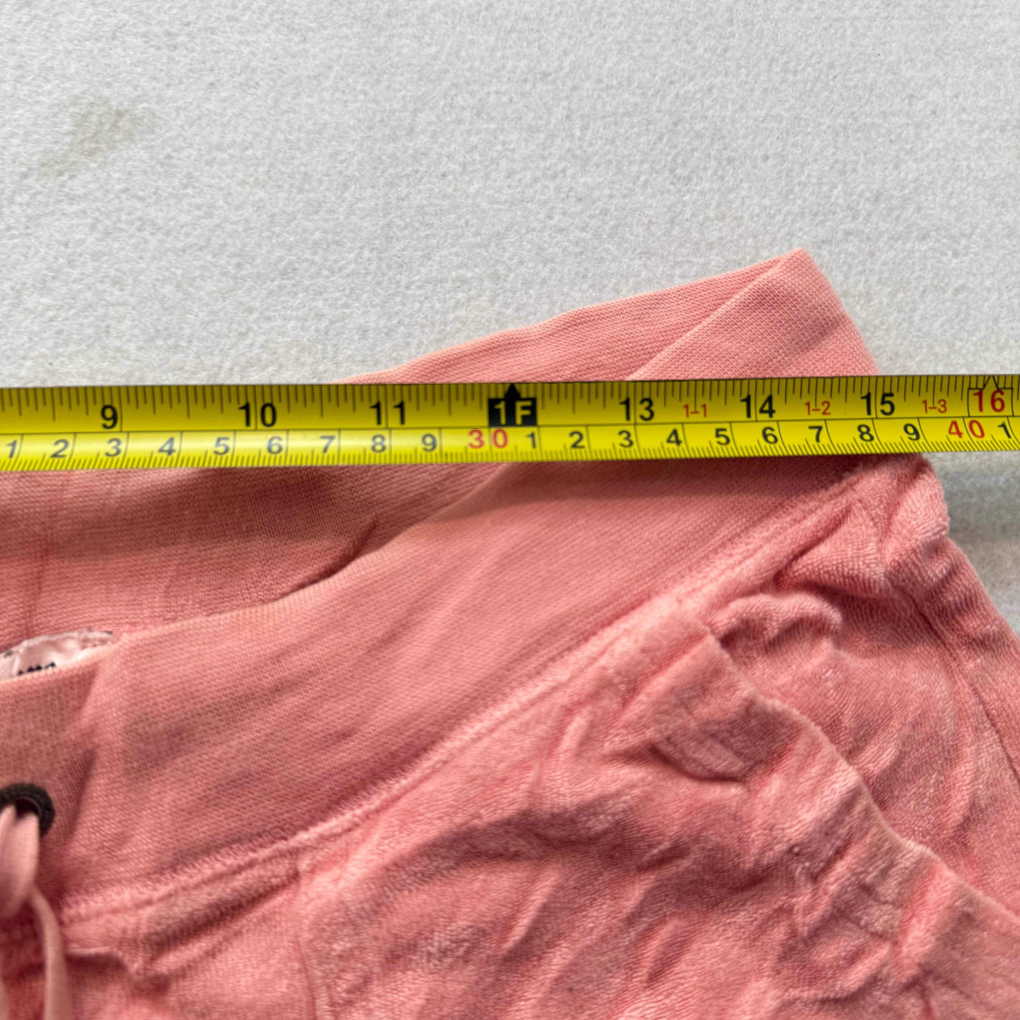 Juicy Couture Women Salmon Pink Velour Flared Track Pant Snap Flap Pocket Size S-Coordom