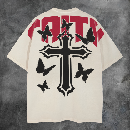 Faith Printed Men's Washed Tee-Coordom