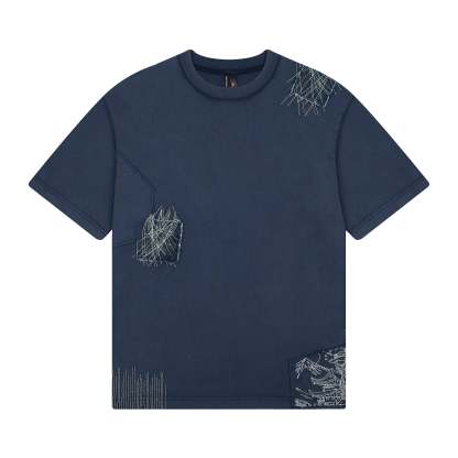 "sashiko" T Shirt navy-Coordom