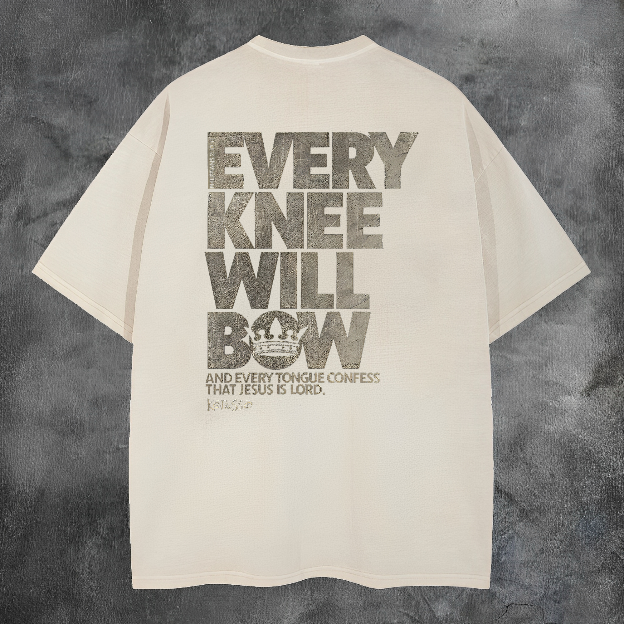 Every Knee Will Bow Printed Men's Washed Tee-Coordom