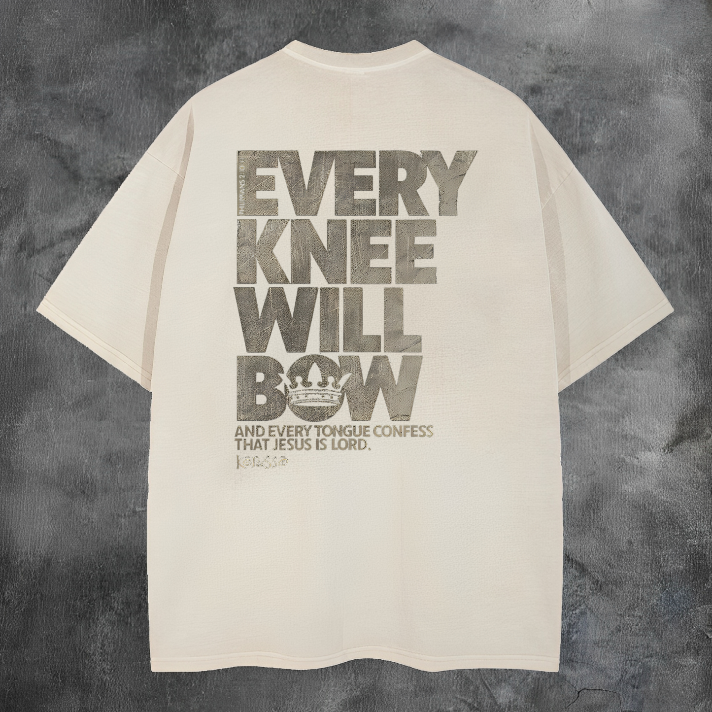 Every Knee Will Bow Printed Men's Washed Tee-Coordom