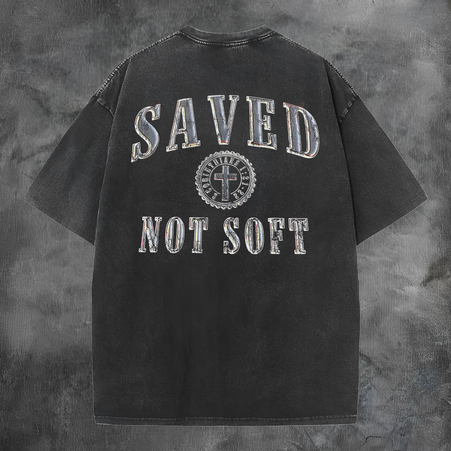 Saved Not Soff Printed Men's Washed Tee-Coordom