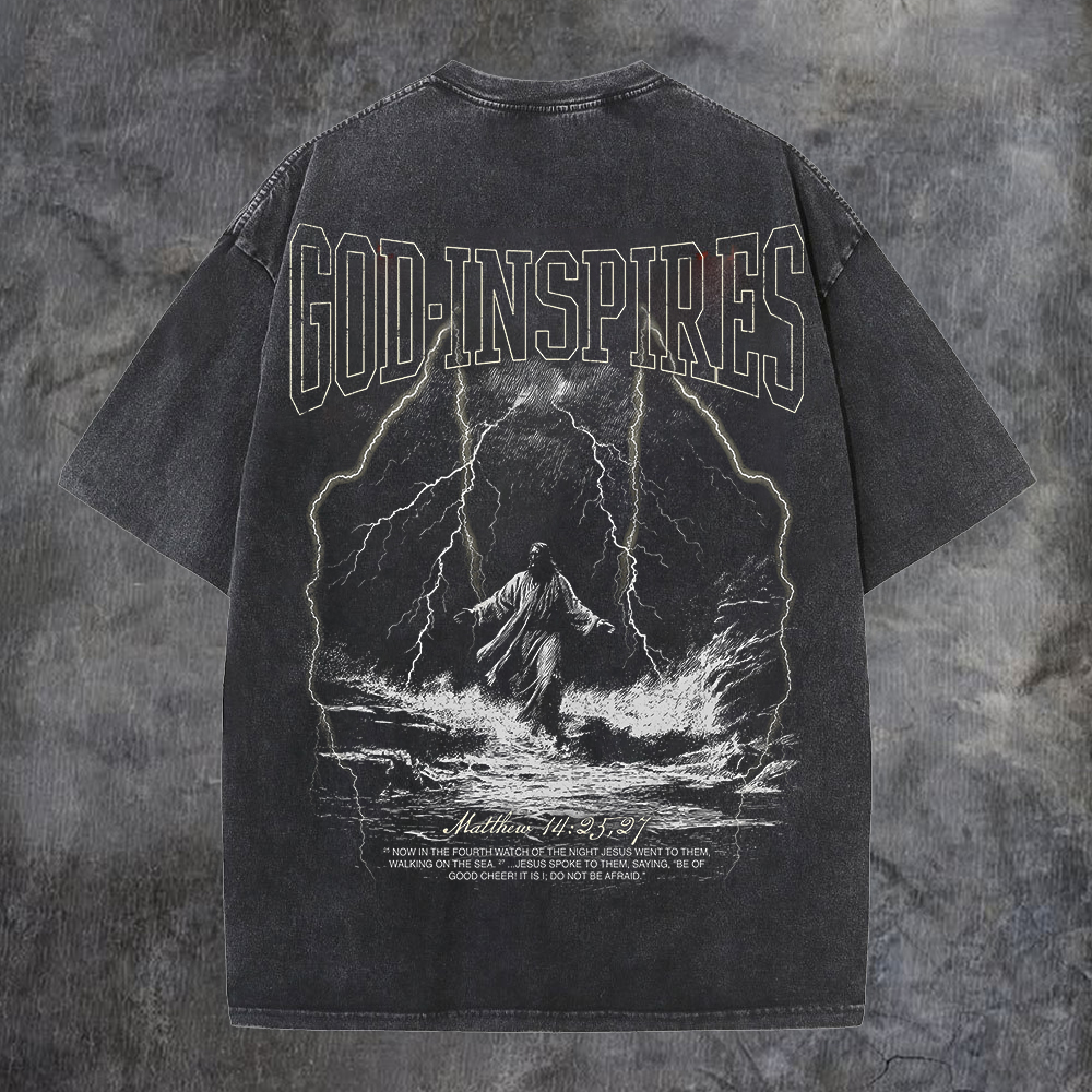 God Inspires Printed Men's Washed Tee-Coordom