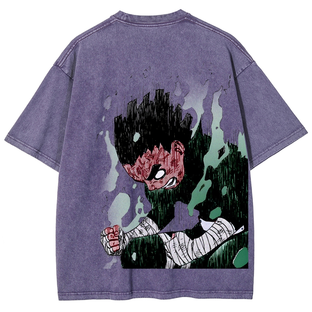 Naruto Rock Lee Unisex Fit Washed T-Shirt 2504005182-Coordom