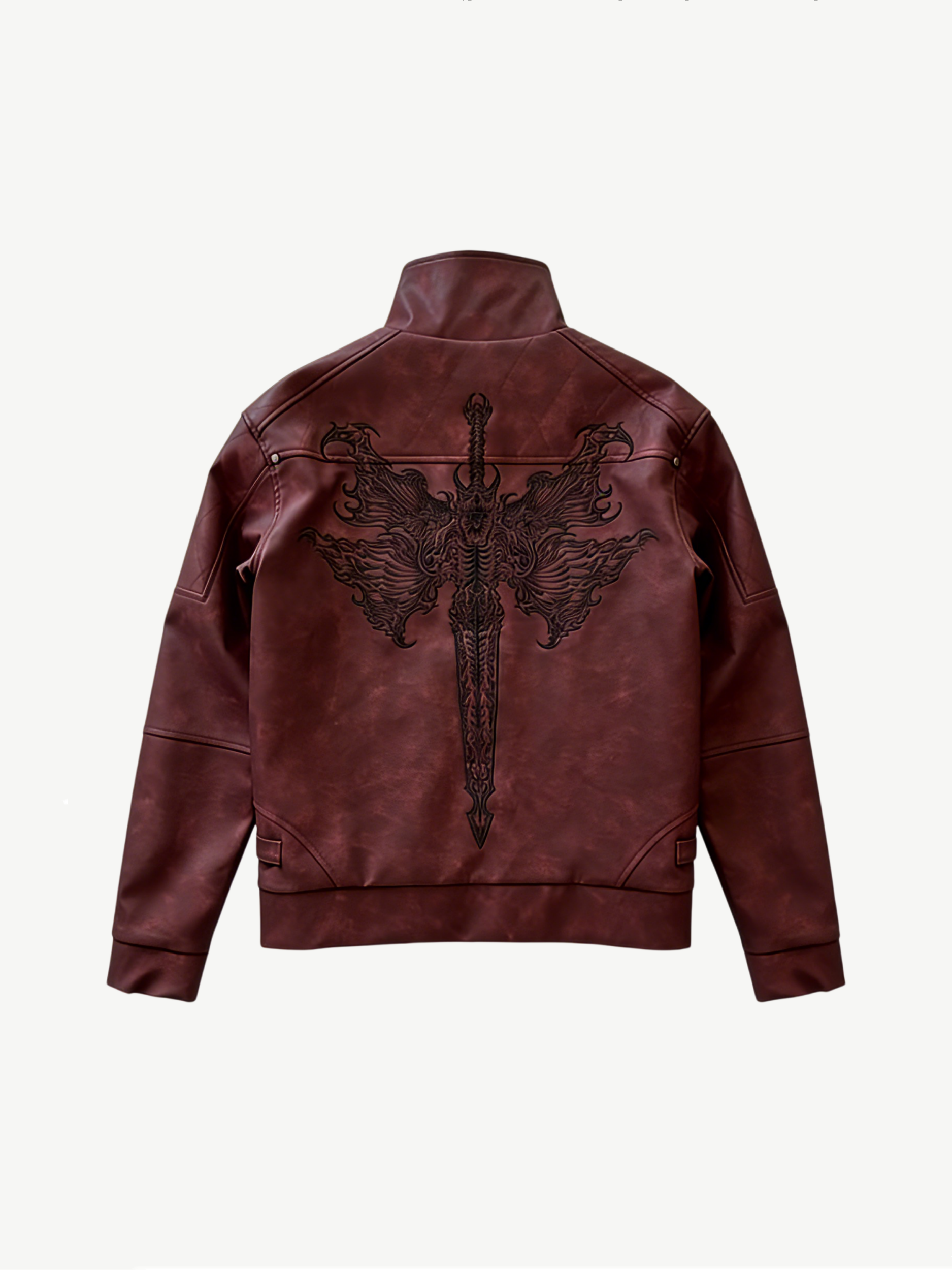 Crimson Devil Hunter Leather Jacket | Devil May Cry Streetwear Coat-Coordom