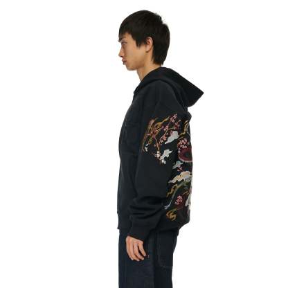 "yakuza v2" Zip Up dark grey-Coordom