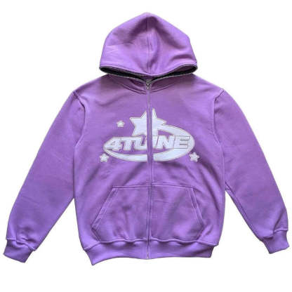 Star Hoodie Retro Zip Up-Coordom