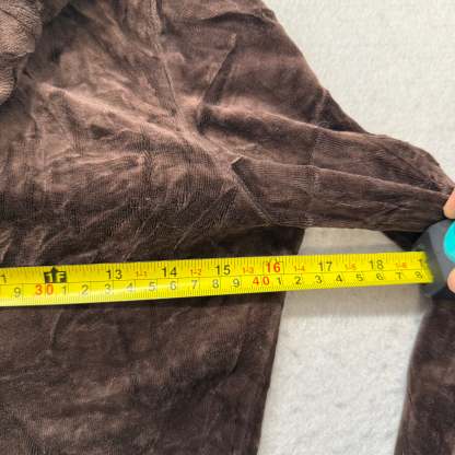 2003 Vintage Juicy Couture Scottie Dogs Womens Brown Velour Zip-Up Hoodie Size M-Coordom