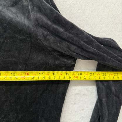 Juicy Couture Black Velour Tracksuit Set Zip Up Jacket & Flared Pants Y2K Size L-Coordom