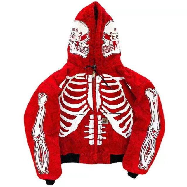 man hoodies Size S-4XL Hoody Tops Fashion Hi Street Cardigan Hoodies Skull Painted Streetwear Sweatshirts Hip Hop Graffiti-Coordom
