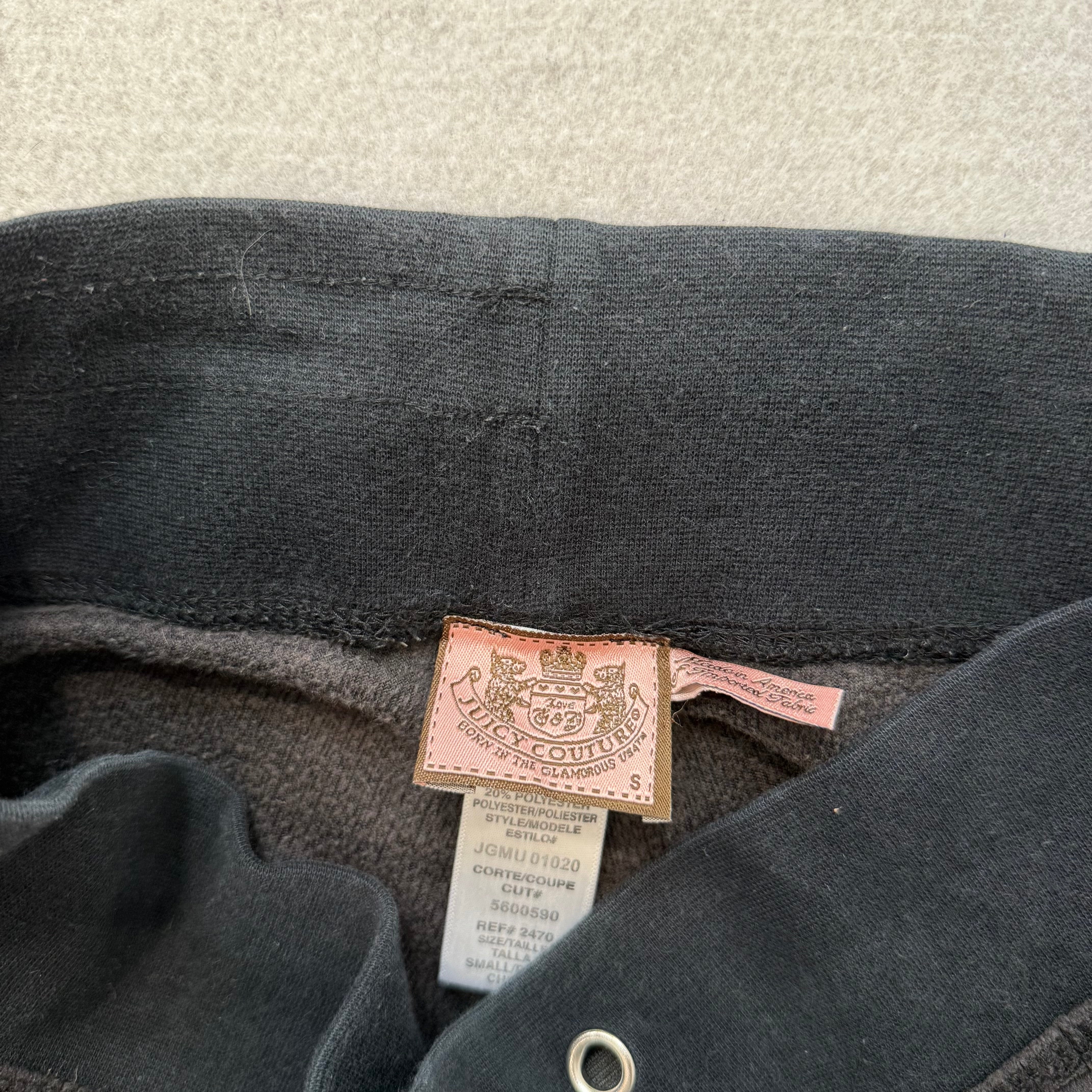 Vintage Juicy Couture Women's Black Velour Flared Track Pants Loungewear Size S-Coordom