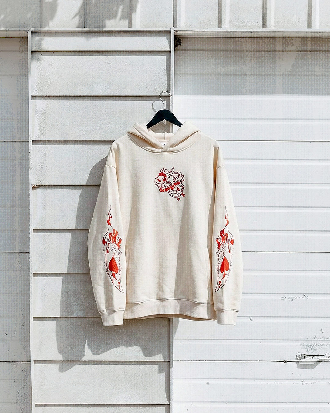 Ace Flame Spade Apricot Hoodie-Coordom