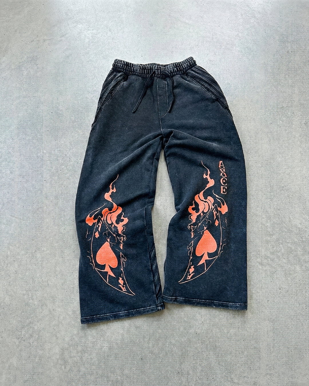 Ace Flame Spade Blackberry Sweats|Anime Streetwear Baggy Pants-Coordom