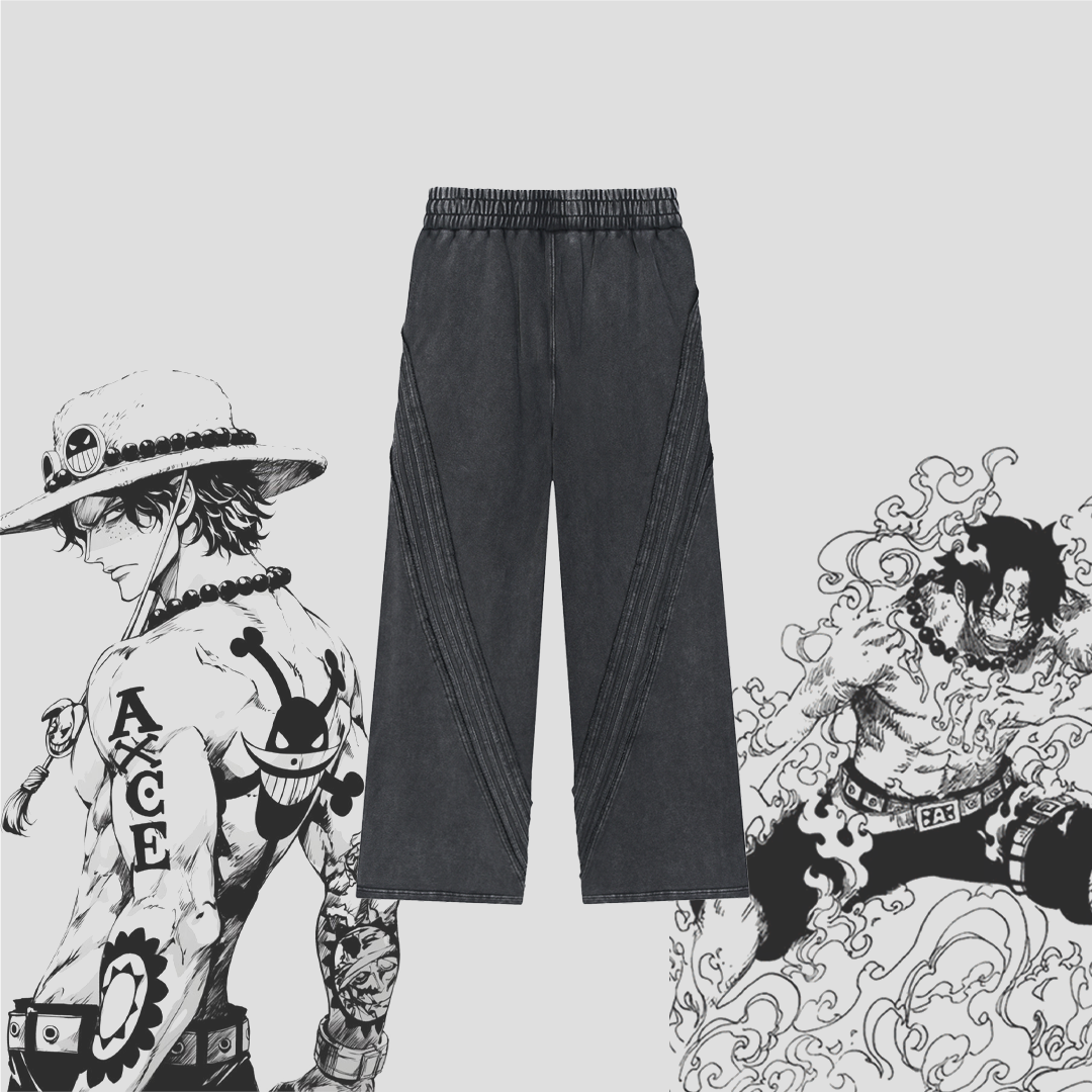 Ace Flame Spade Blackberry Sweats|Anime Streetwear Baggy Pants-Coordom
