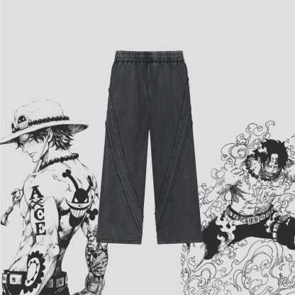 Ace Flame Spade Blackberry Sweats|Anime Streetwear Baggy Pants-Coordom