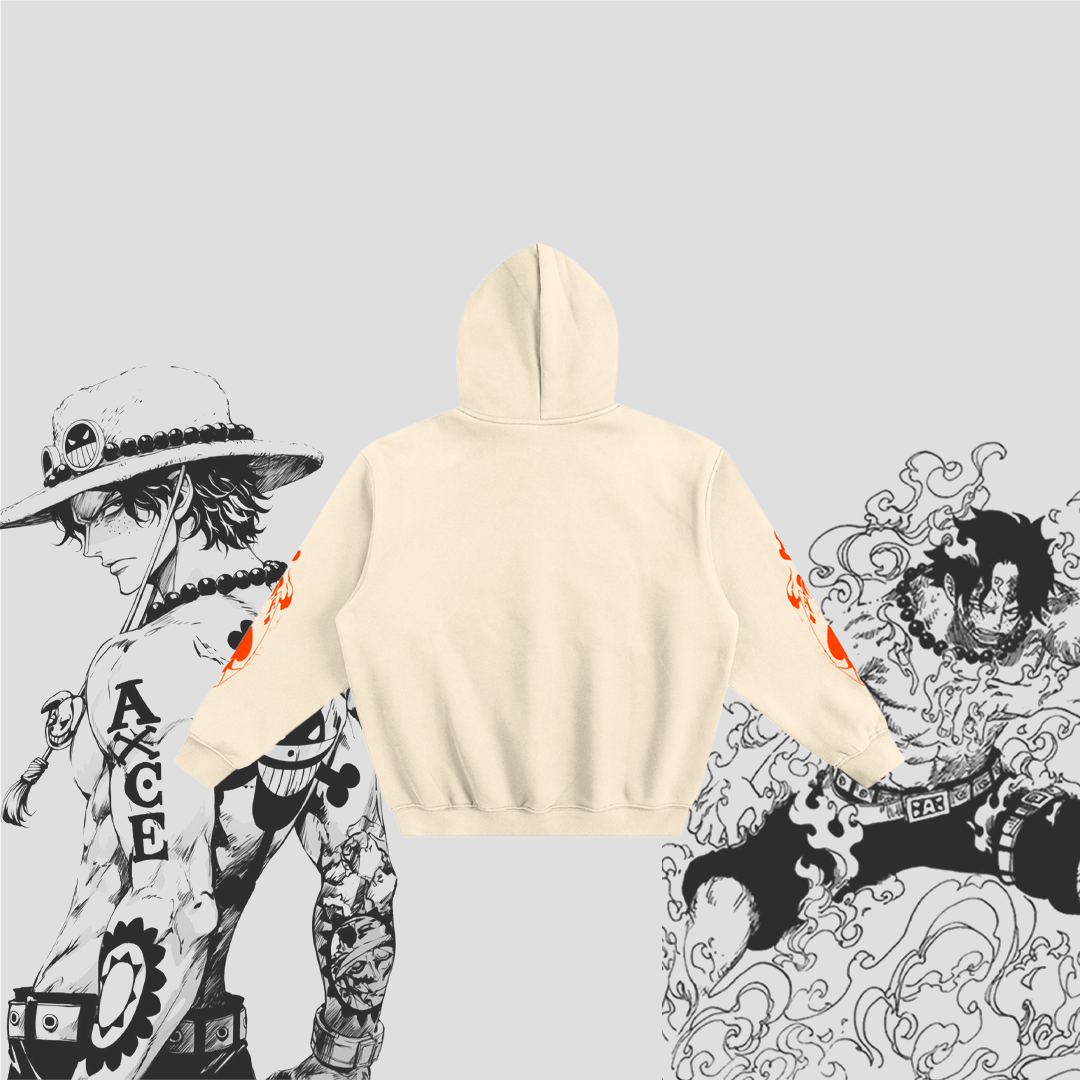 Ace Flame Spade Apricot Hoodie-Coordom