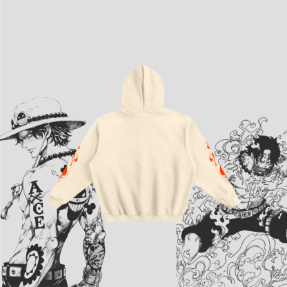 Ace Flame Spade Apricot Hoodie-Coordom