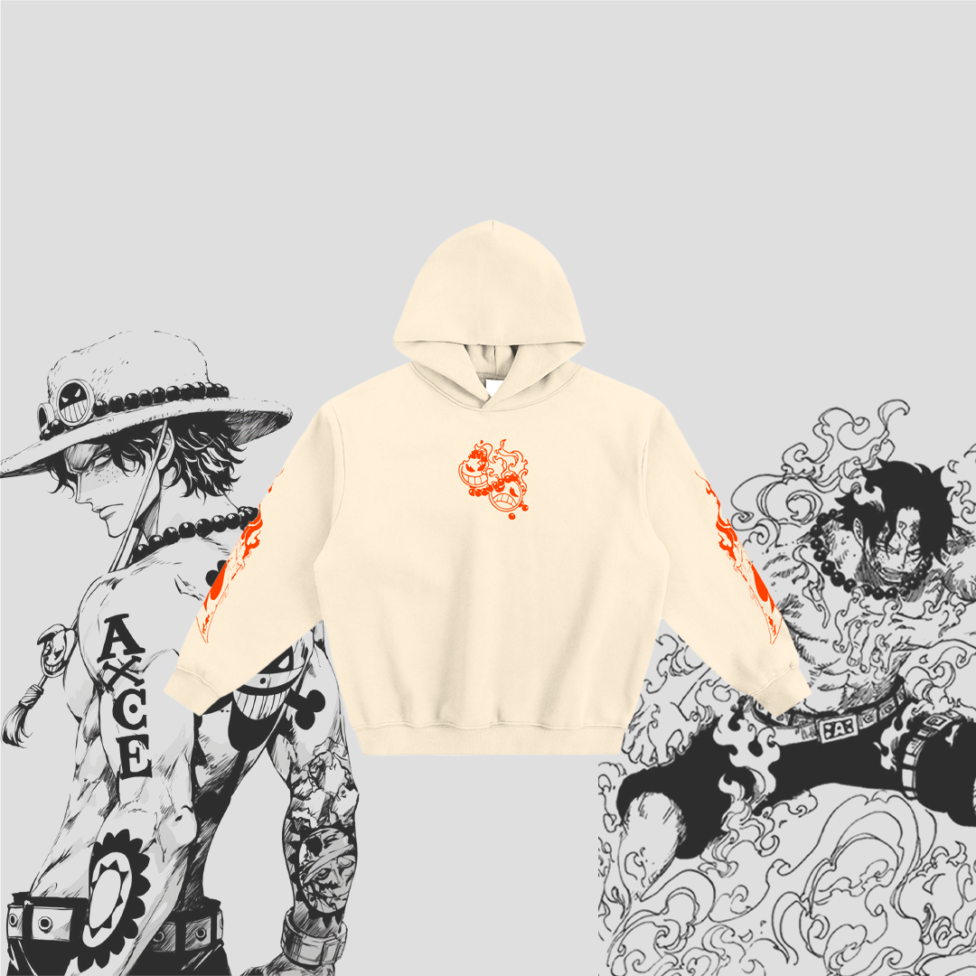 Ace Flame Spade Apricot Hoodie-Coordom