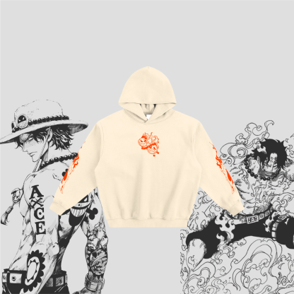 Ace Flame Spade Apricot Hoodie-Coordom