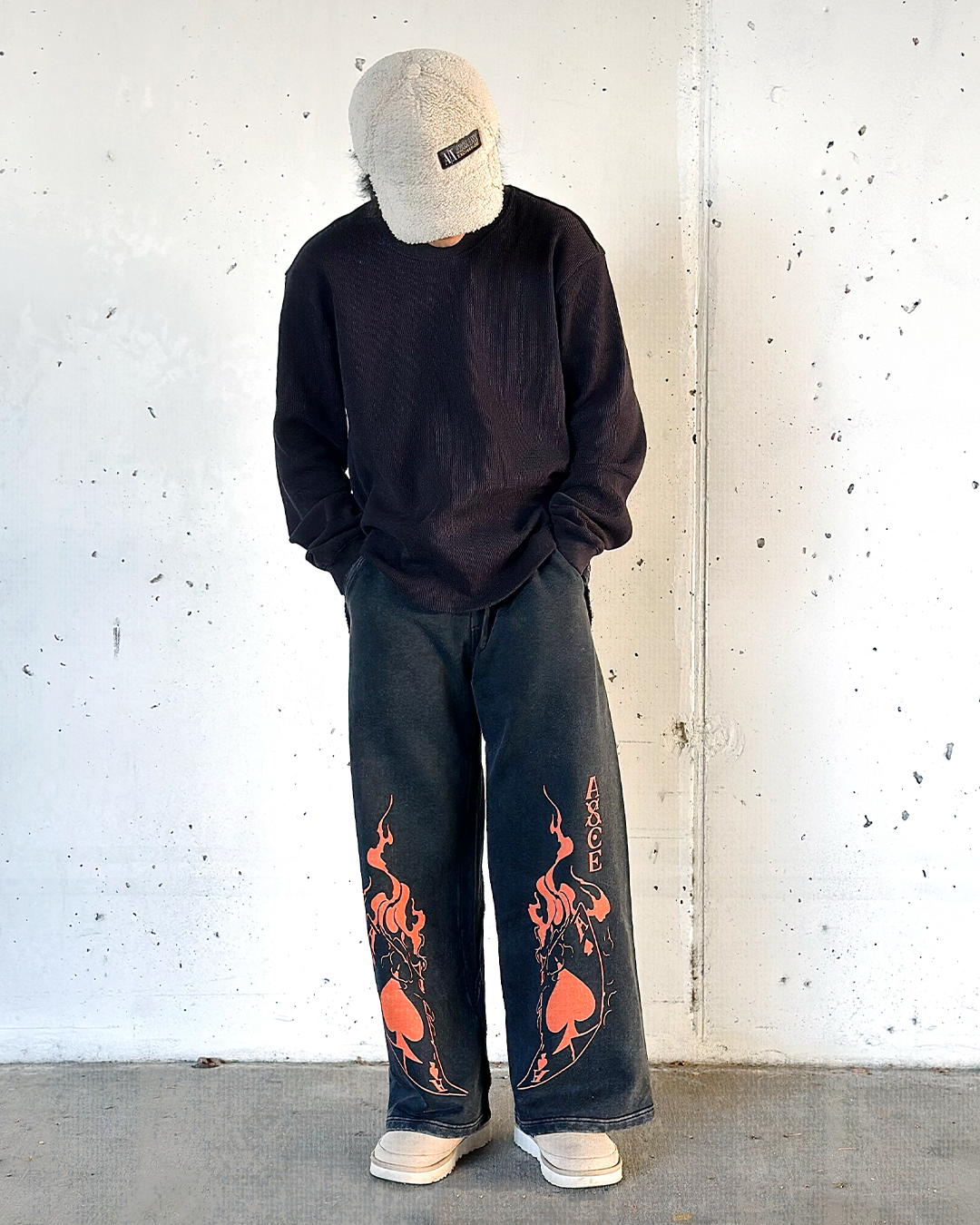 Ace Flame Spade Blackberry Sweats|Anime Streetwear Baggy Pants-Coordom