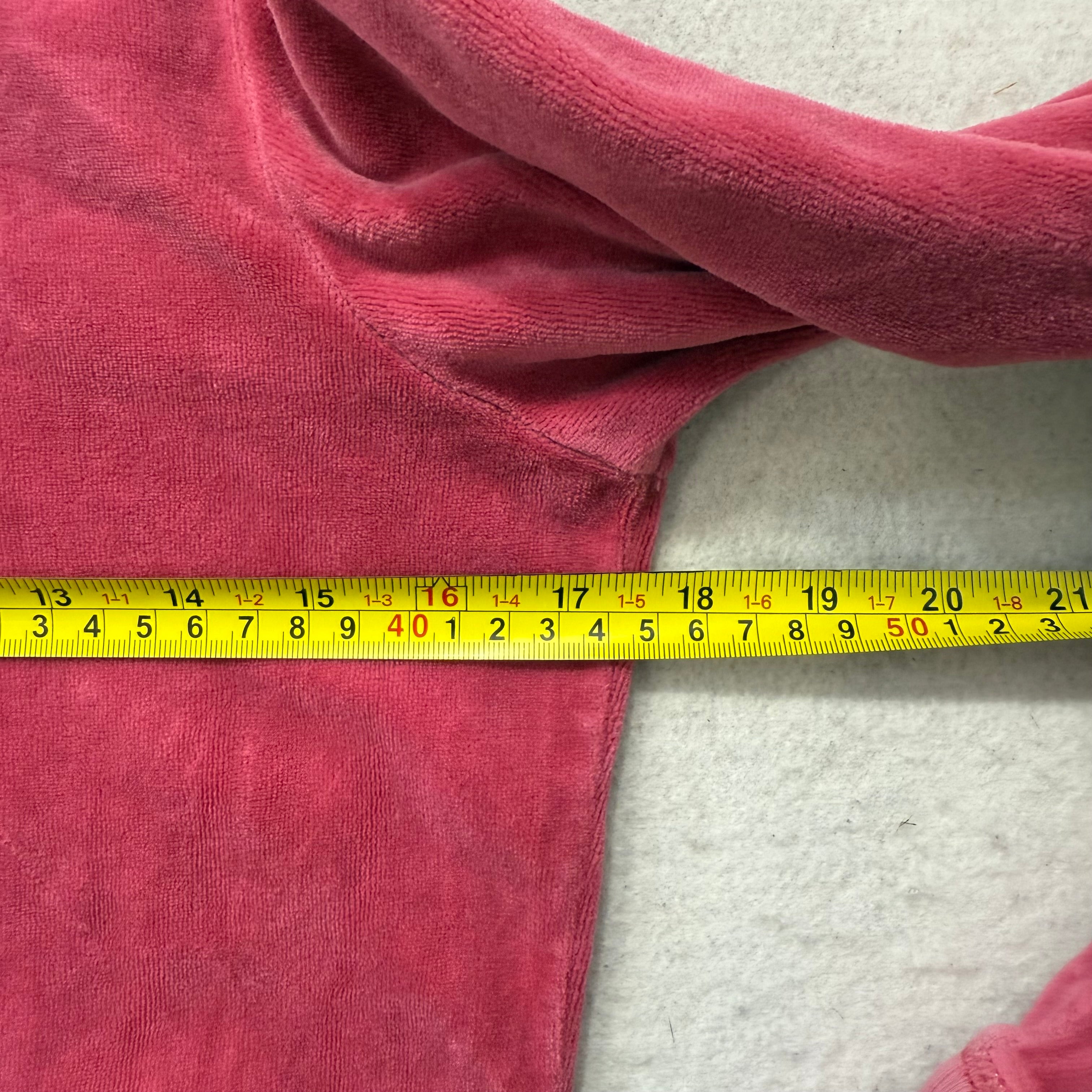 Juicy Couture Deep Rose Velour Tracksuit Set Zip Up Hoodie & Flared Pant Size M-Coordom