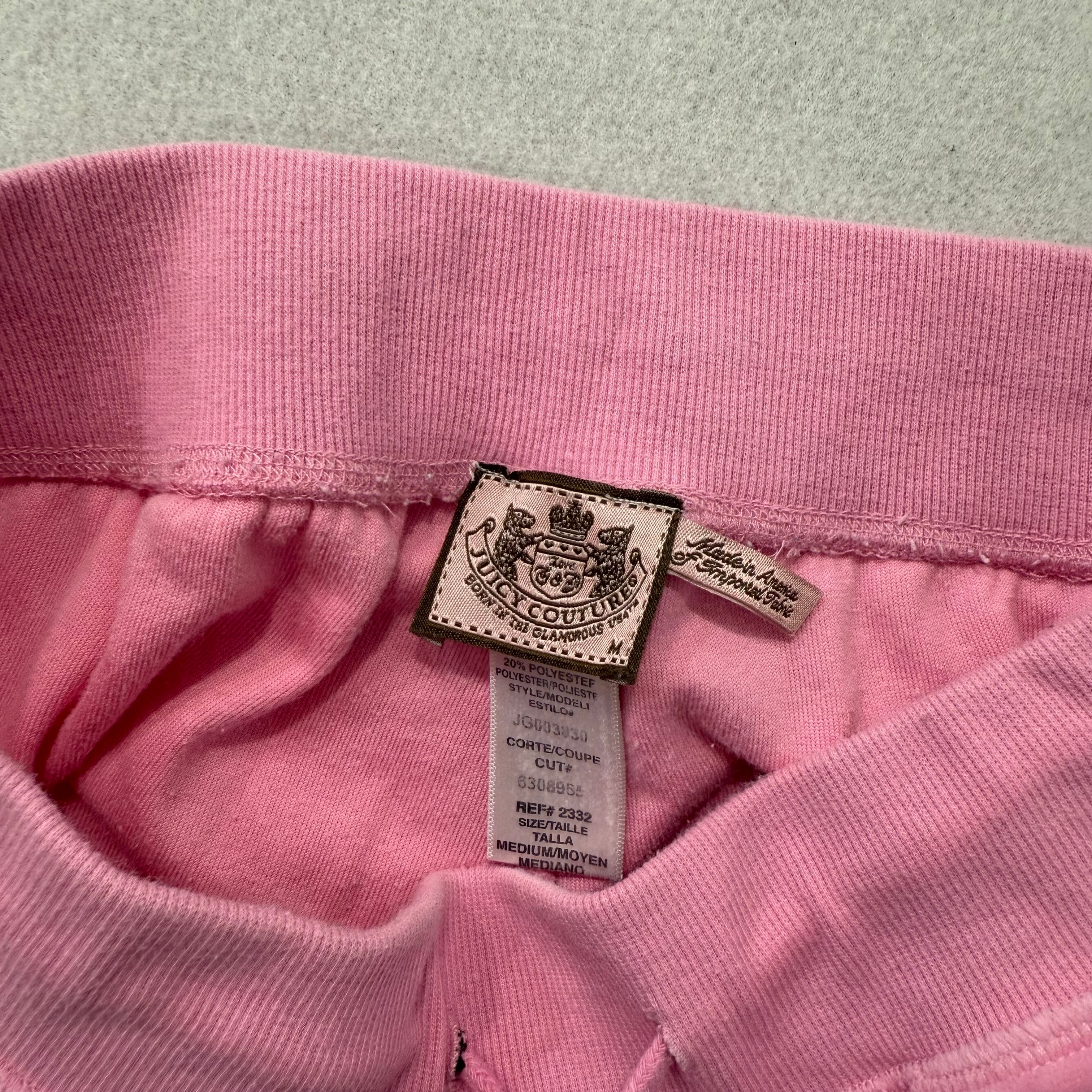 Juicy Couture Women's Pink Velour Flared Track Pants Pockets Drawstring Size M-Coordom
