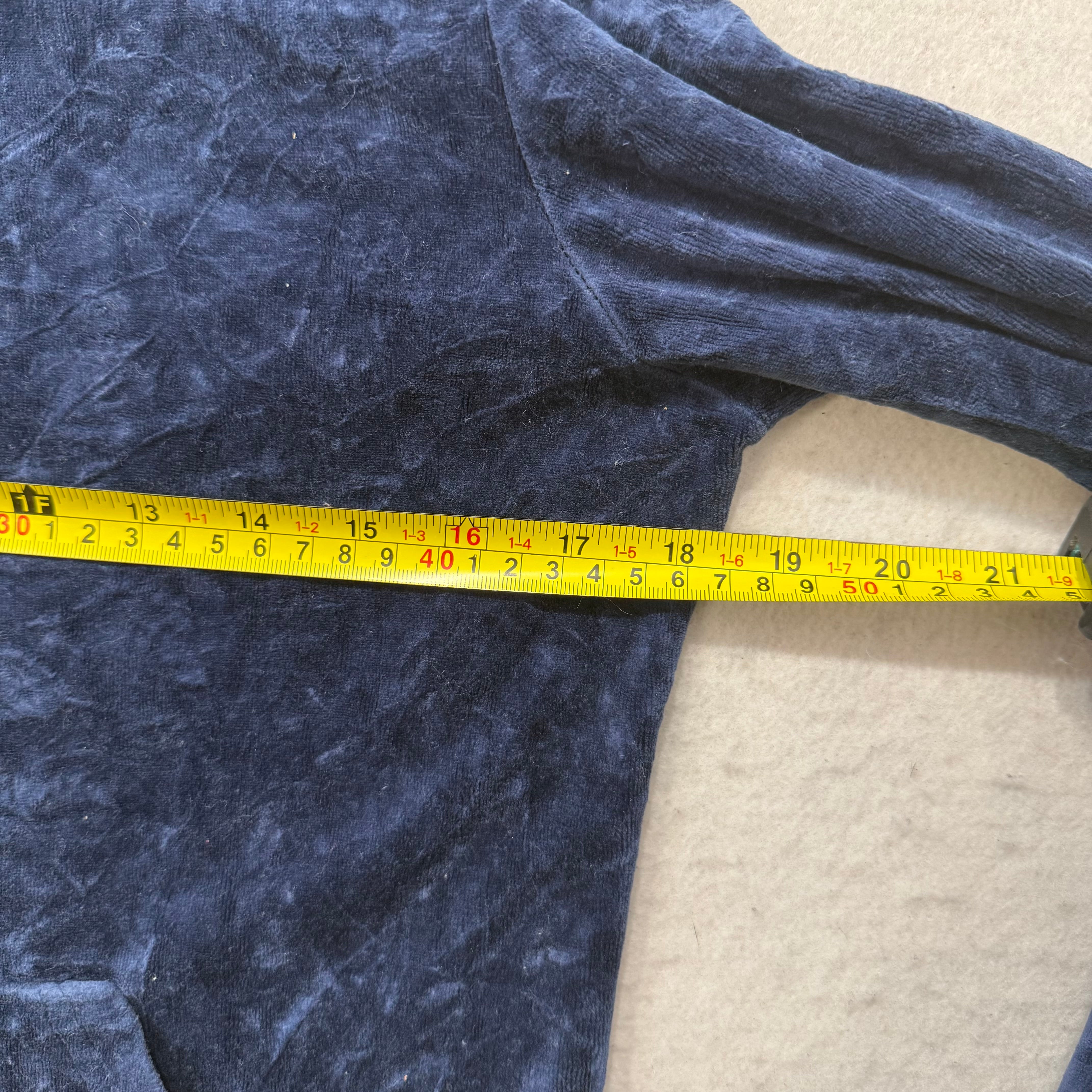 Juicy Couture “Juicy Coconut” Navy Velour Tracksuit Set Hoodie & Pants Size XL-Coordom