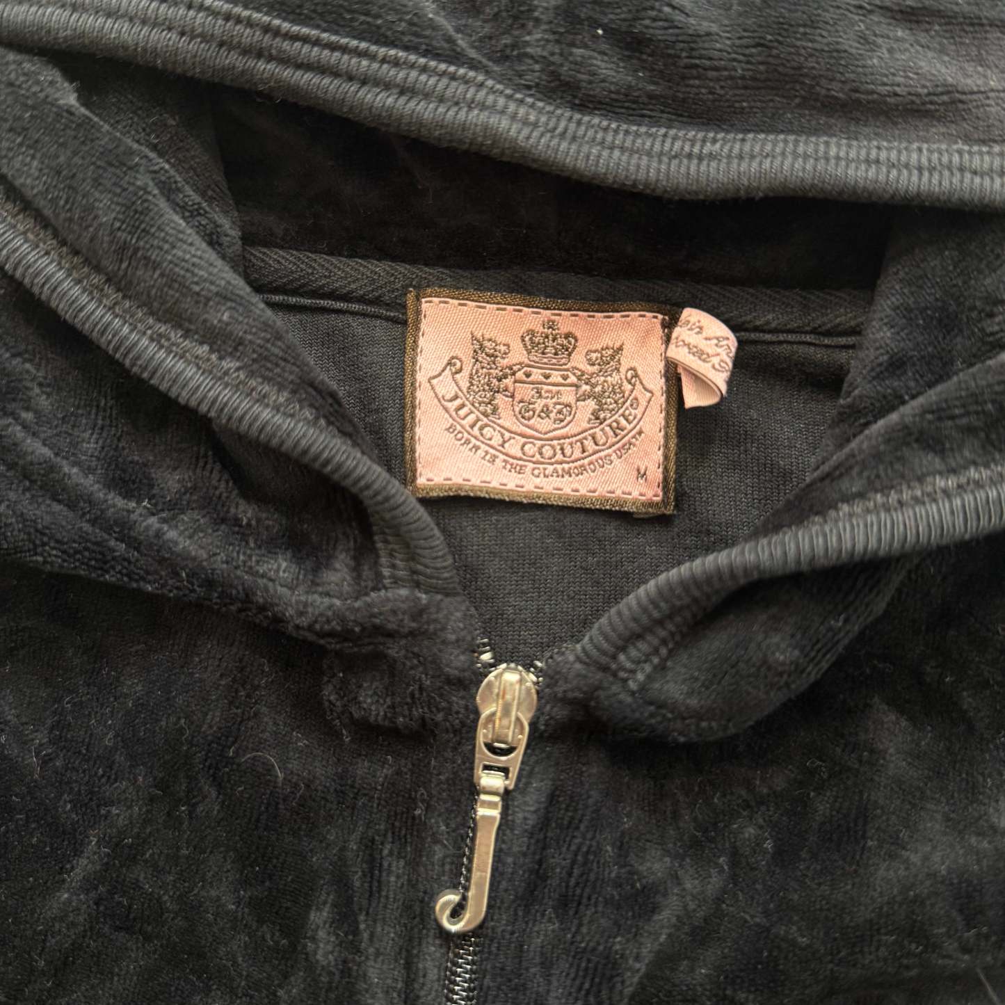 Juicy Couture Womens Black Tracksuit Set Zip Up Hoodie & Flared Pant Logo Size S-Coordom