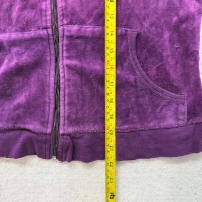 Juicy Couture Plum Velour Tracksuit Set Zip Up Hoodie & Flared Pants Y2K Size S-Coordom