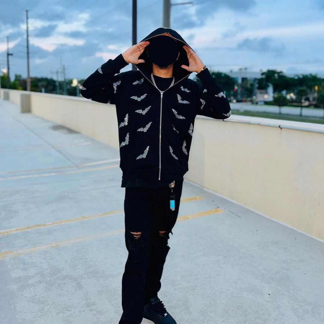 Retro Fashion Street Style Full Zip Hoodie-Coordom