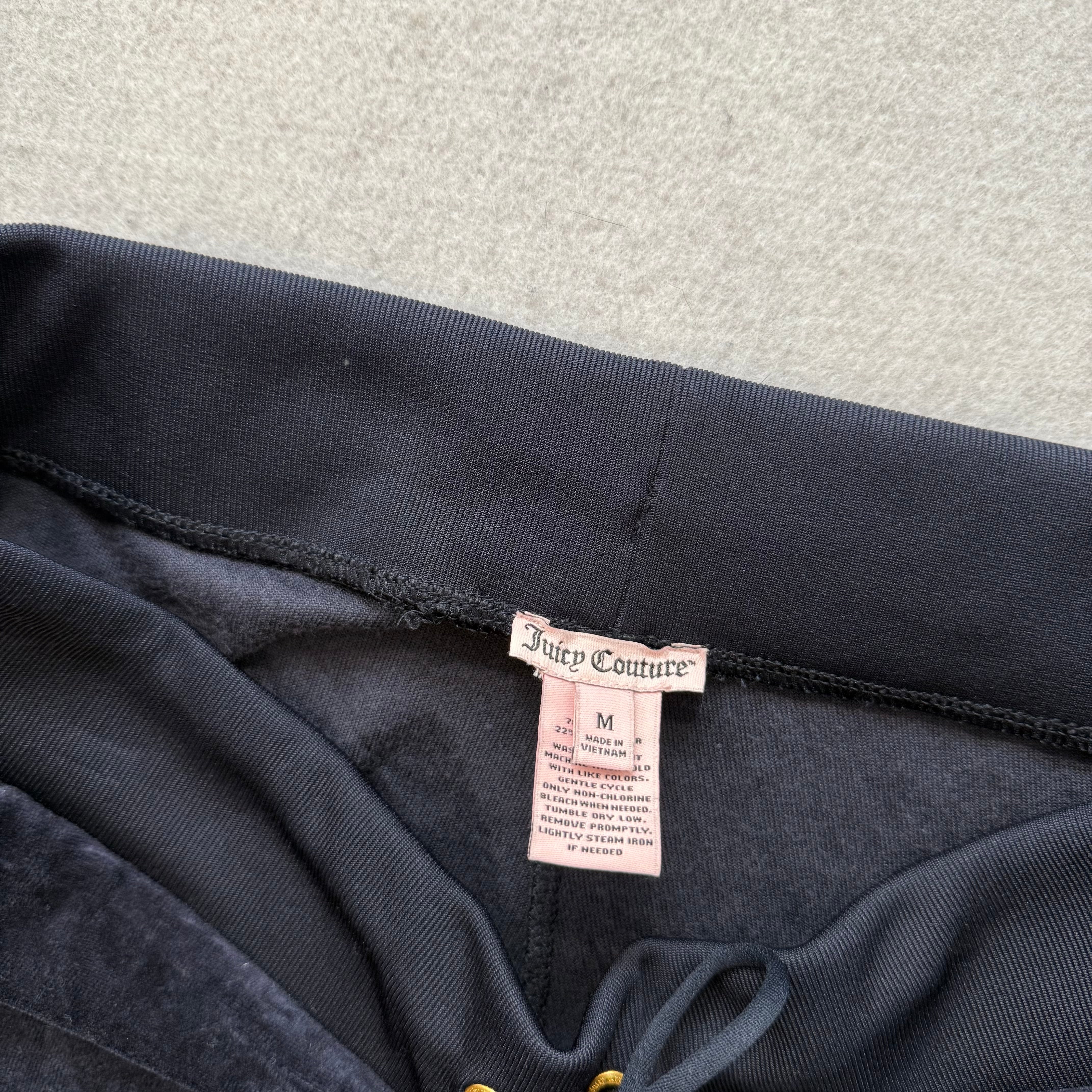 Juicy Couture navy Velour Tracksuit Set Hoodie & Drawstring Pants Size XL/M-Coordom