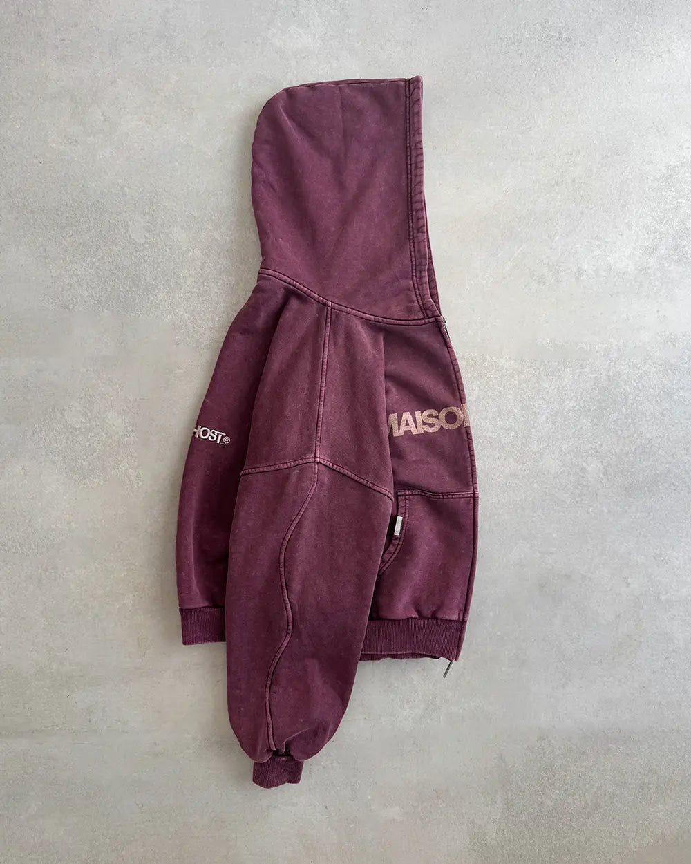 ERODE WAVE ZIPPED HOODIE BURGUNDY|Streetwear Oversized Vintage Casual Wear-Coordom