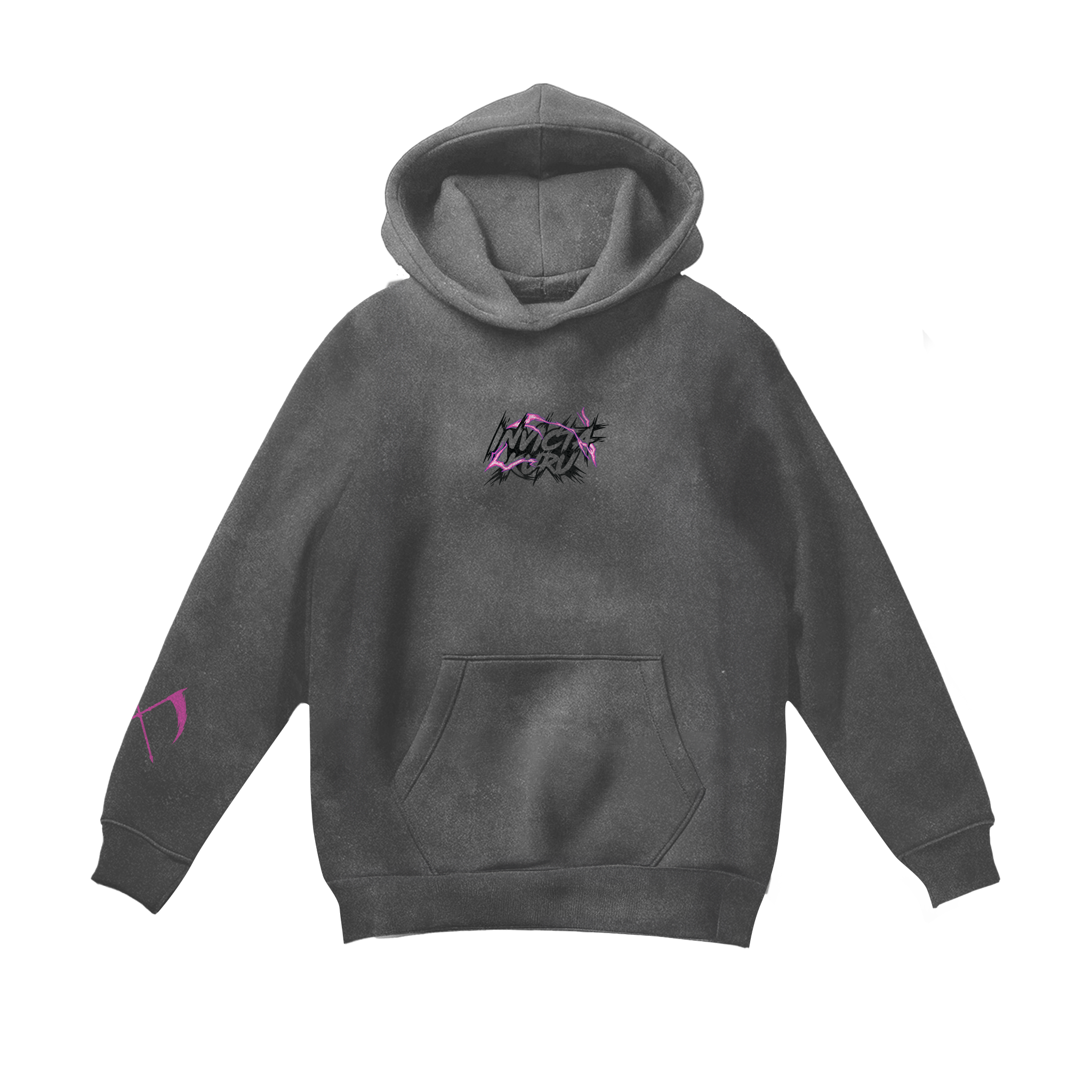 Black Warrior Hoodie - Acid Wash Grey-Coordom