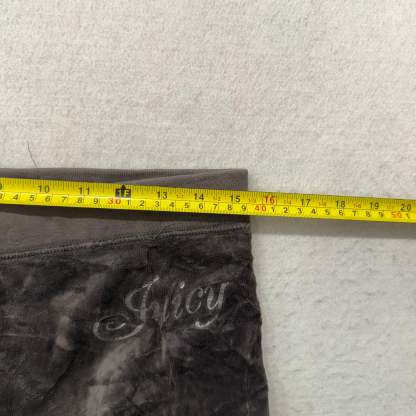 Vintage Juicy Couture Women's Dark Gray Velour Flared Track Pant Logo Y2K Size S-Coordom