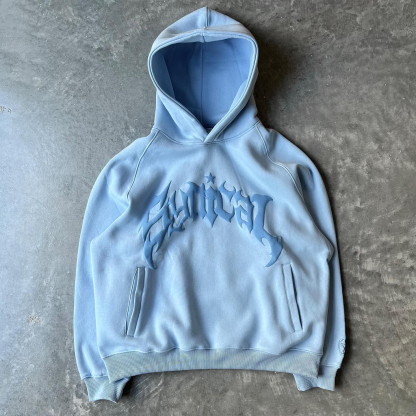 Puff Print Monochrome Reborn Hoodie-Coordom
