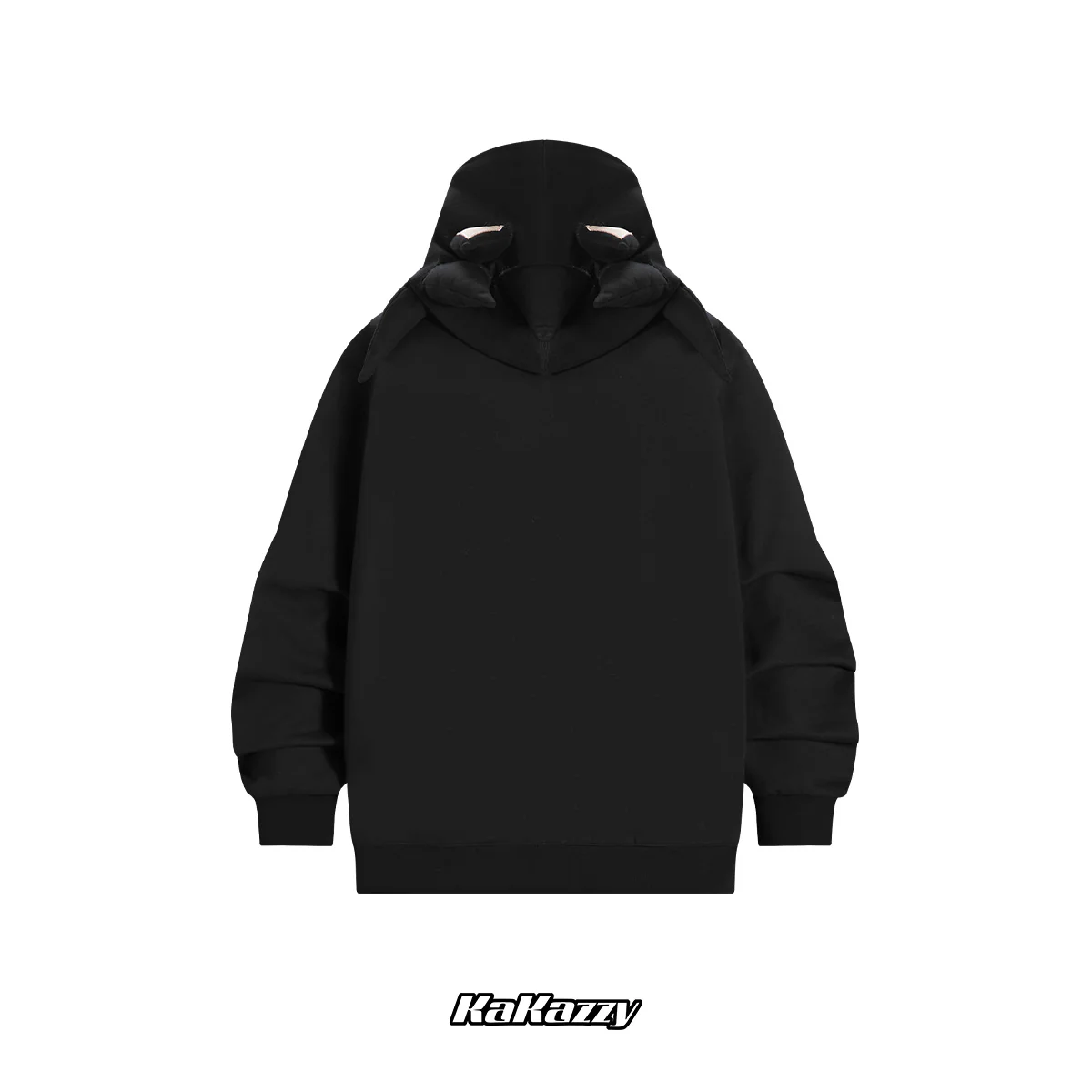 Street style Y2K pattern Full Zip Hoodie Black（Eyes Can See）-Coordom